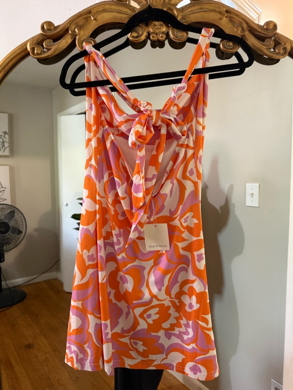 Skylar Rose Orange & Pink Floral Slip Dress